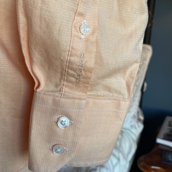 Men’s Rochas Light Peach Dress Shirt 17.5 - Picture 5 of 6